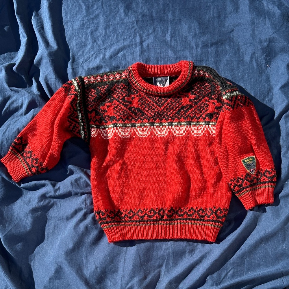 Dale of Norway Red Patterned Kid’s Sweater